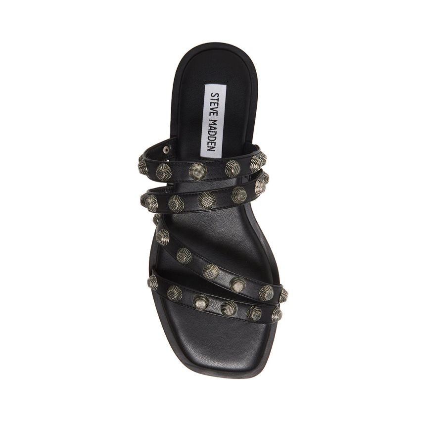 Black Steve Madden Sterling Women's Flat Sandals | PH 2867GIF